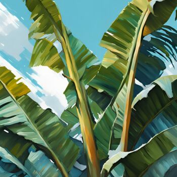 Digital Arts titled "Tropical Banana lea…" by Hazel, Original Artwork, Digital Painting