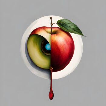 Digital Arts titled "The Apple of My Eye" by Hazel, Original Artwork, Digital Painting