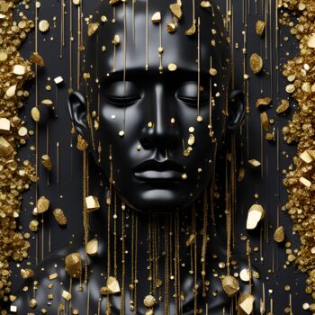 Digital Arts titled "Gold Rain" by Hazel, Original Artwork, Digital Photography