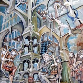 Pittura intitolato "Le palais du temps" da Hazoo, Opera d'arte originale