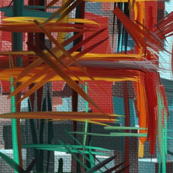 "Light town green red" başlıklı Dijital Sanat Hugh, Hugues Burger tarafından, Orijinal sanat, Dijital Resim
