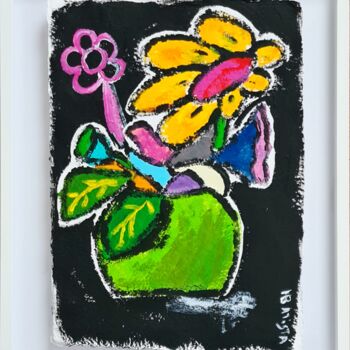 Peinture intitulée "Purple Flower" par Hbatista, Œuvre d'art originale, Acrylique