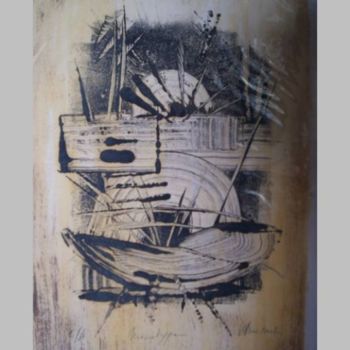 Desenho intitulada "L'autre barque" por Hbron, Obras de arte originais