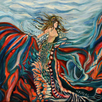 Painting titled "Sea Maid" by Hajnal V. Csorba, Original Artwork, Acrylic