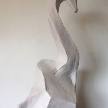 Sculpture titled "Cygne blanc/white S…" by Hiam Demeulenaere, Original Artwork, Terra cotta