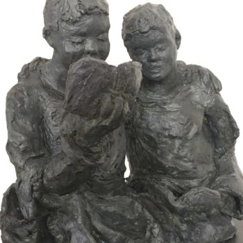 Скульптура под названием "Les choristes Statu…" - Hiam Demeulenaere, Подлинное произведение искусства, Терракота