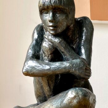 Скульптура под названием "Carole Statue Sculp…" - Hiam Demeulenaere, Подлинное произведение искусства, Терракота