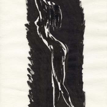 Dessin intitulée "noir et blanc N°2" par Hdsc, Œuvre d'art originale, Encre