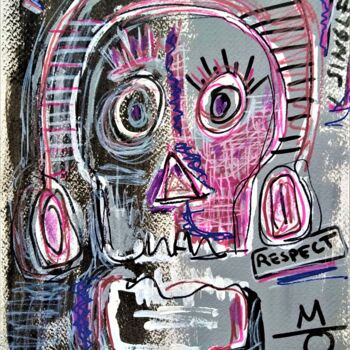 Painting titled "Abstract skull" by Headbuum, Original Artwork, Acrylic