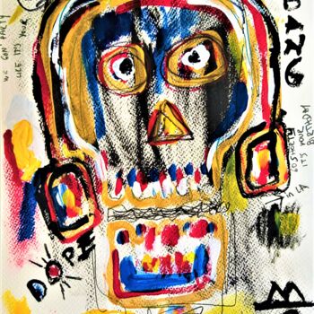 Peinture intitulée "Abstract Skull Art.…" par Headbuum, Œuvre d'art originale, Acrylique