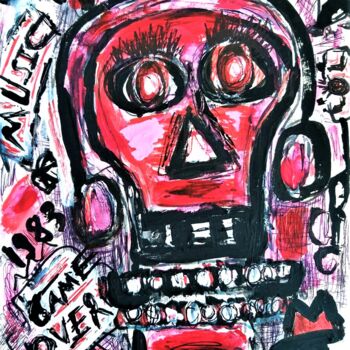 绘画 标题为“Abstract Skull Art.…” 由Headbuum, 原创艺术品, 丙烯