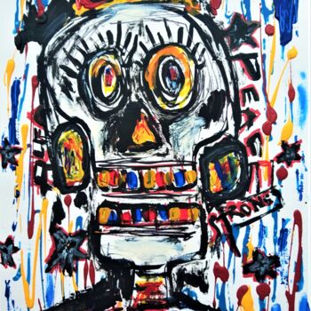 Painting titled "Abstract. Skull. Pa…" by Headbuum, Original Artwork, Acrylic