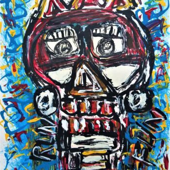 Pittura intitolato "Skeleton Head. Abtr…" da Headbuum, Opera d'arte originale, Acrilico