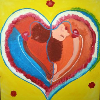 Painting titled "Mixed up heart" by Heart Art Rebecca, Original Artwork