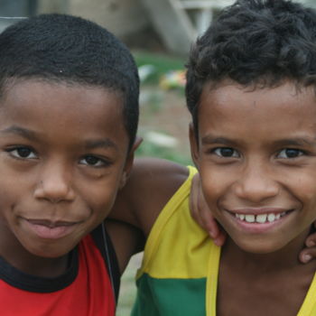 Photography titled "Favela Brazil 2 boys" by Heart Art Rebecca, Original Artwork