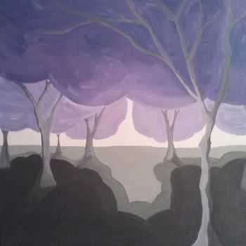 Painting titled "The Violet Grove" by Amanda Bray, Original Artwork