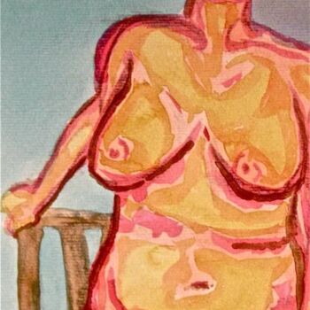 Painting titled "nude" by Heather Caton, Original Artwork, Oil