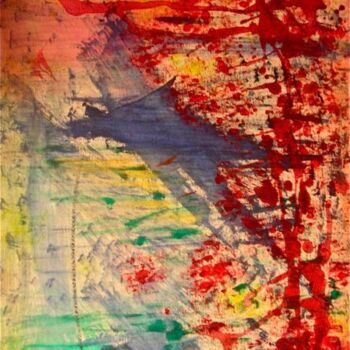 "red abstract" başlıklı Tablo Heather Caton tarafından, Orijinal sanat, Petrol
