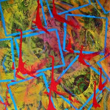 Malarstwo zatytułowany „squared abstract” autorstwa Heather Caton, Oryginalna praca, Olej
