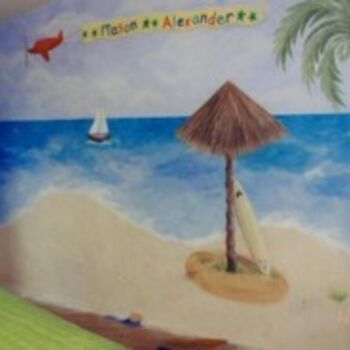 Pintura intitulada "Beach Bedroom" por Heather Shannon, Obras de arte originais