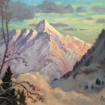 Painting titled "Mountain Dream" by Heather Beaton, Original Artwork, Oil