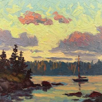 Painting titled "Last Rays" by Heather Beaton, Original Artwork, Oil
