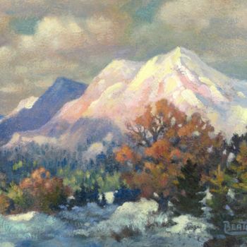 Painting titled "Autumn Mountains" by Heather Beaton, Original Artwork, Oil
