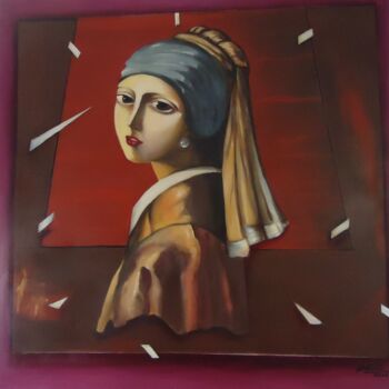 Malerei mit dem Titel "hommage a Vermeer" von Hebe Beatriz Alioto, Original-Kunstwerk, Acryl