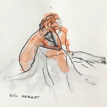 Рисунок под названием "Femme endormie.jpg" - Eric Hebert, Подлинное произведение искусства