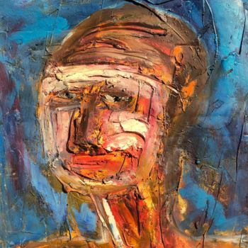 Painting titled "L'Homme au turban.j…" by Eric Hebert, Original Artwork, Oil