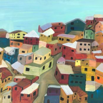 Peinture intitulée "Favela - Libération" par Eric Hebert, Œuvre d'art originale, Huile