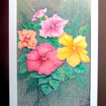 Drawing titled "Hibiscus Penciled" by Stephen Fontana, Original Artwork, Other