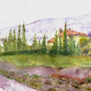 Painting titled "Mas en Provence" by Henri Chaffette, Original Artwork