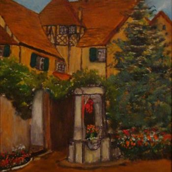 Peinture intitulée "Un coin d'Alsace" par Henri Chaffette, Œuvre d'art originale