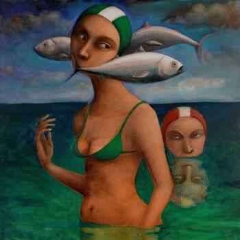 Картина под названием "Un sueño de verano" - Hector Acevedo, Подлинное произведение искусства, Масло Установлен на Деревянна…