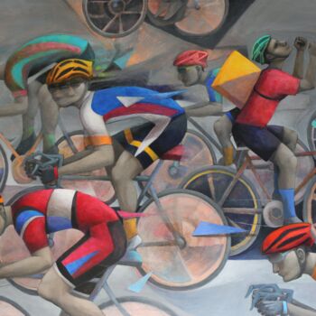Peinture intitulée "La carrera" par Hector Acevedo, Œuvre d'art originale, Huile