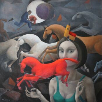 Pintura titulada "Una larga noche" por Hector Acevedo, Obra de arte original, Oleo