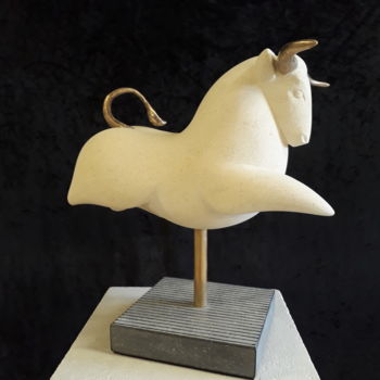 Sculpture intitulée "Taureau" par Hector Bouchet, Œuvre d'art originale, Pierre