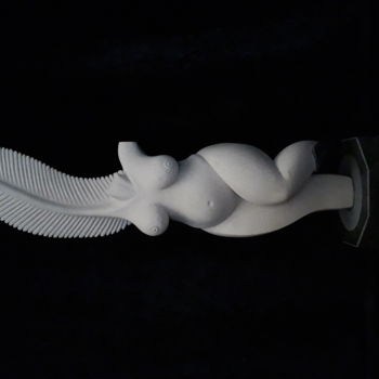 Sculpture intitulée "Plume  d'amour" par Hector Bouchet, Œuvre d'art originale, Pierre