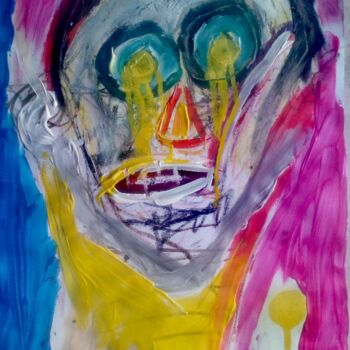 Peinture intitulée "Death mask" par Hector O'Kanin, Œuvre d'art originale, Bombe aérosol