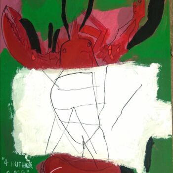 Schilderij getiteld "Lobster a and b 😎" door Hector O'Kanin, Origineel Kunstwerk, Acryl