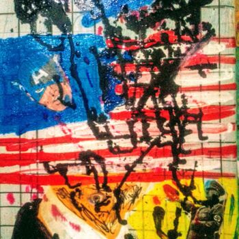 Painting titled "faux mythe usa" by Hector O'Kanin, Original Artwork, Collages