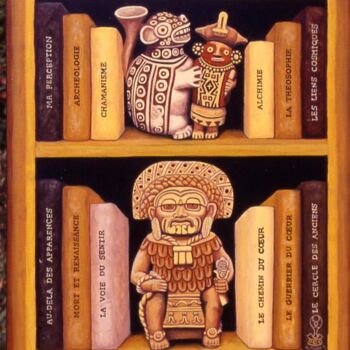 Painting titled "Bibliotheque Chaman" by Hector Toro, Original Artwork, Other
