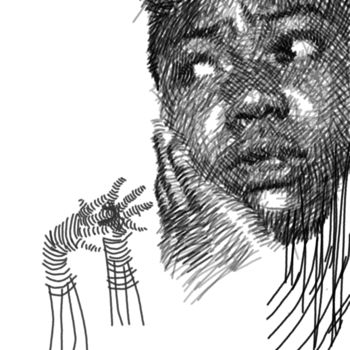 Drawing titled "fear2" by Hector Udoka, Original Artwork, Digital Photography