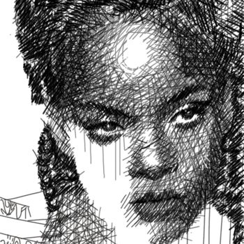 Dibujo titulada "rihanna.jpg" por Hector Udoka, Obra de arte original, Fotografía digital