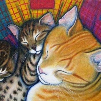 Painting titled "Rudy and Friends" by Heidi Shaulis, Original Artwork