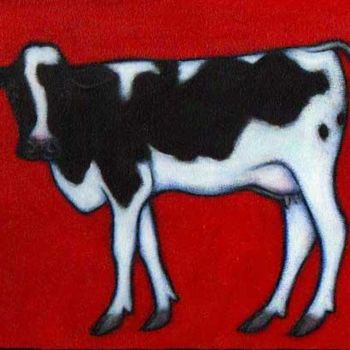Painting titled "Holstein Cow" by Heidi Shaulis, Original Artwork