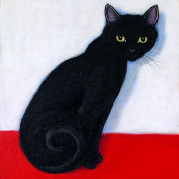 Pintura titulada "Black Cat" por Heidi Shaulis, Obra de arte original