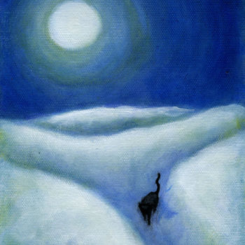 Painting titled "Moonshadow" by Heidi Shaulis, Original Artwork, Oil