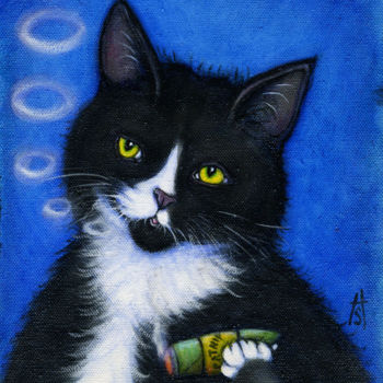 Peinture intitulée "Catnip Cigar" par Heidi Shaulis, Œuvre d'art originale, Huile